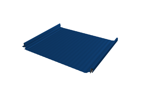 Кликфальц Pro Gofr Grand Line 0,45 PE с пленкой на замках RAL 5005 сигнальный синий