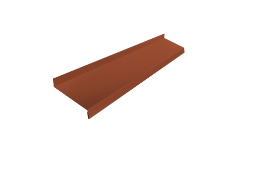 Отлив простой 100 0,5 Satin с пленкой RAL 8004 терракота (2м)