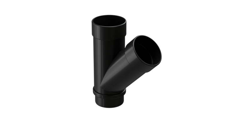 Тройник 45˚ водосточной трубы Lux, карбон