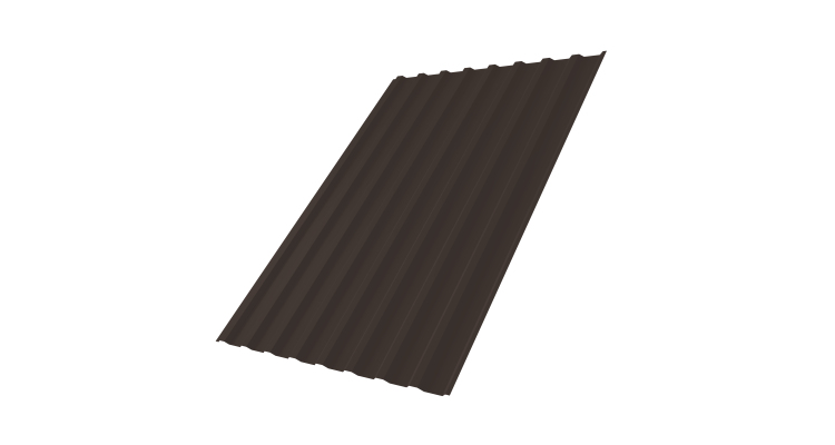 Профнастил С20В 0,45 PE-Double RR 32 темно-коричневый