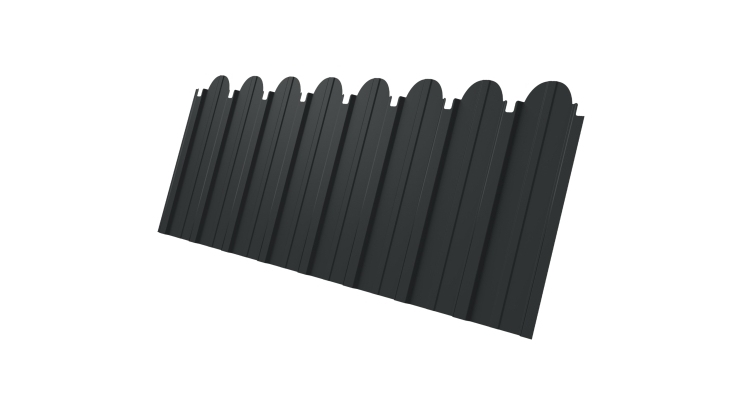 Профнастил С10A фигурный 0,5 Satin RAL 7016 антрацитово-серый