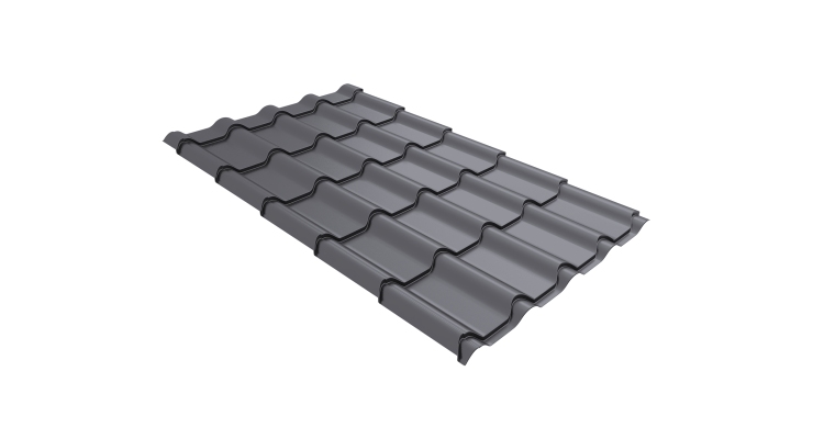 Металлочерепица камея Grand Line 0,45 Drap TX RAL 7004 сигнальный серый