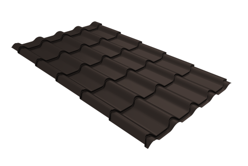 Металлочерепица камея Grand Line 0,45 Drap TX RR 32 темно-коричневый