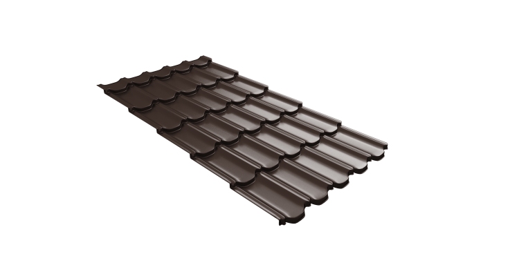 Металлочерепица  квинта плюс Grand Line c 3D резом 0,5 Drap RAL 8017 шоколад
