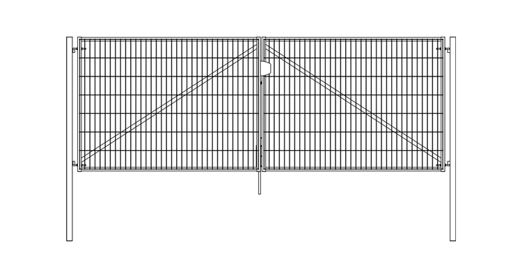 Ворота Light NoLock 2.03х4.0 RAL 6005