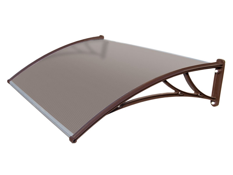 Козырек Krovent из поликарбоната 1500х930х280 бронзовый (коричневый кронштейн)
