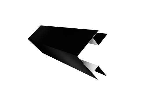 Планка угла внешнего сложного Экобрус Grand Line 0,45 Drap TX RAL 9005 черный (2м)