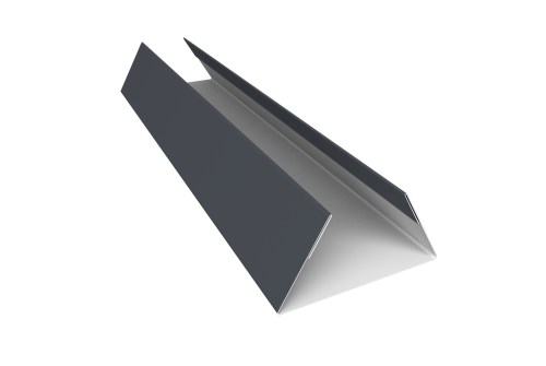 Планка стыковочная составная нижняя 0,45 PE с пленкой RAL 7024 мокрый асфальт (2м)