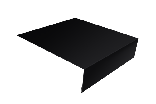 Планка лобовая/околооконная простая 190х50 0,45 Drap TX RAL 9005 черный (2м)