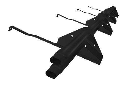 Снегозадержатель трубчатый для натуральной черепицы Стандарт RAL 9005 3м (профиль до 50мм)