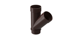 Тройник 45˚ для водосточной трубы LUX, шоколад